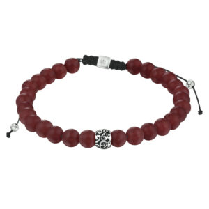 Kralenarmband rood agaat 6,5 mm 19 - 26 cm