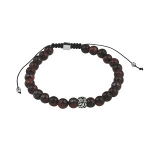 Kralenarmband rood tijgeroog 6,5 mm 19 - 26 cm