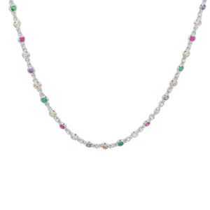 Collier regenboog zirkonia 41 + 4 cm