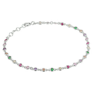 Armband regenboog zirkonia 16,5 + 2 cm